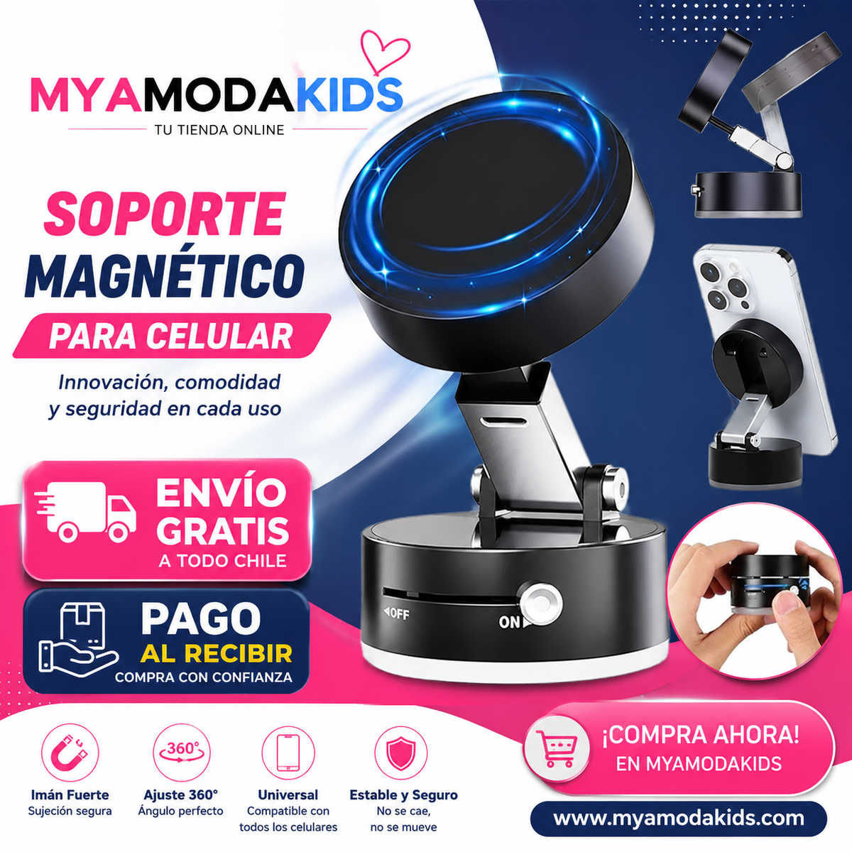 🔥 SOPORTE MAGNÉTICO 360° PARA CELULAR 📱🧲 | ENVÍO GRATIS 🚚 Y PAGO AL RECIBIR 💵