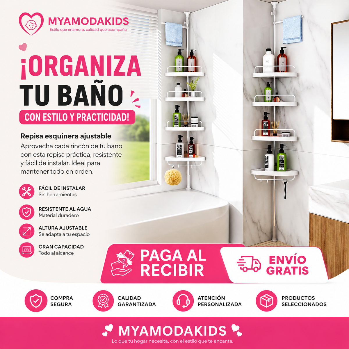 Organizador Esquinero de Ducha y Baño