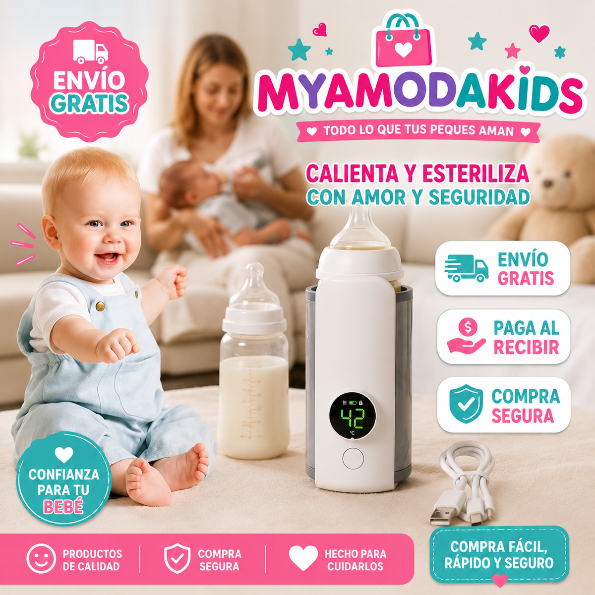 🍼✨ Calentador Portátil para Mamaderas 🍼✨