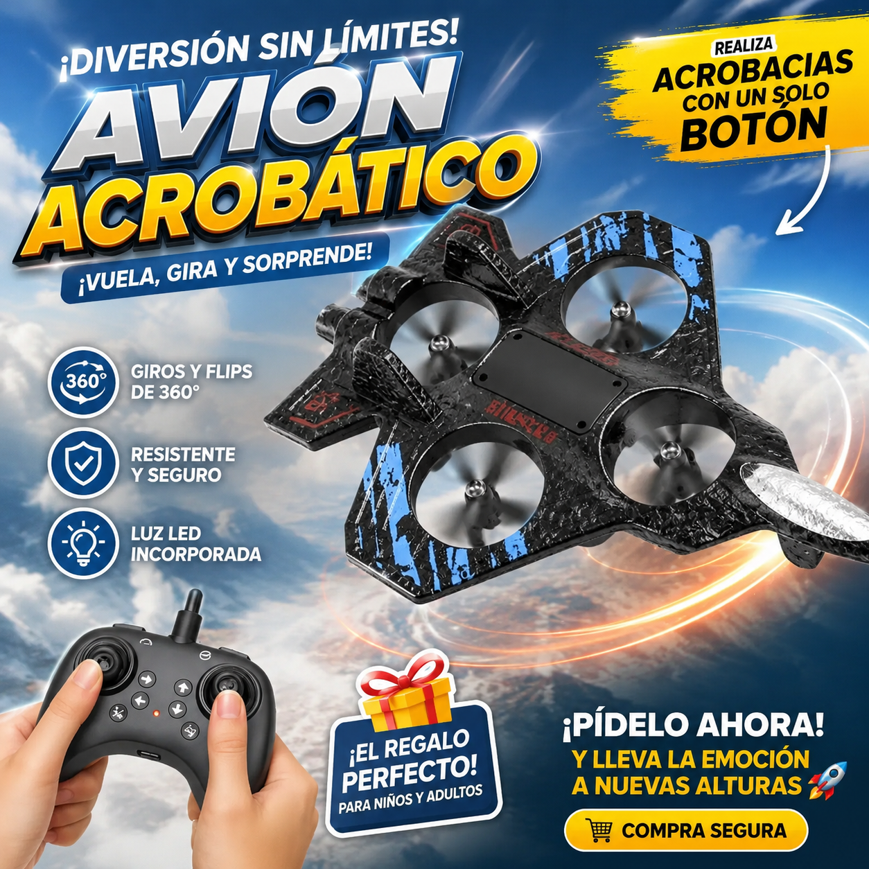 Dron Avión De Combate Con Control Remoto