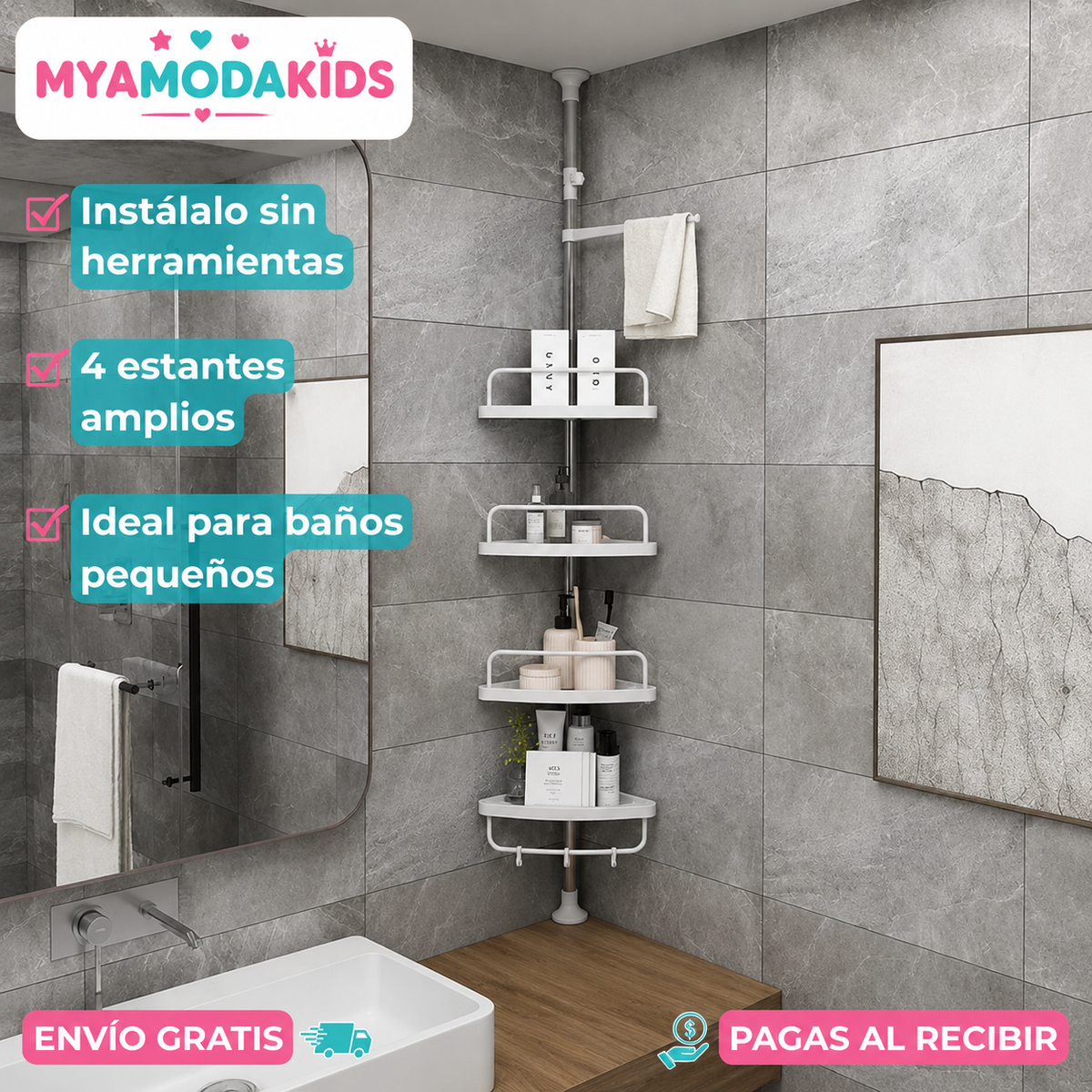 Organizador Esquinero de Ducha y Baño